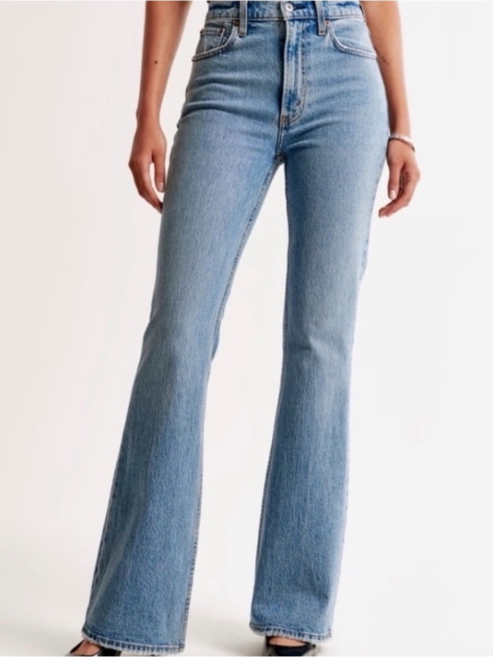 Abercrombie & Fitch Light Blue High-Rise Flare Jeans